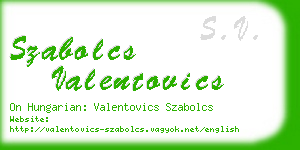 szabolcs valentovics business card